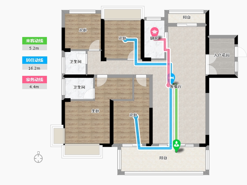 湖南省-衡阳市-金钟府-130.00-户型库-动静线