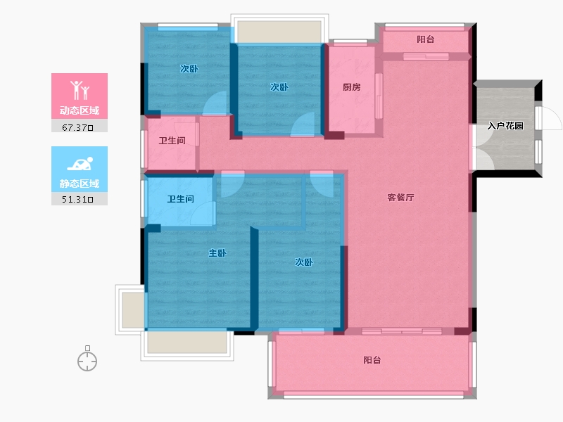 湖南省-衡阳市-金钟府-130.00-户型库-动静分区