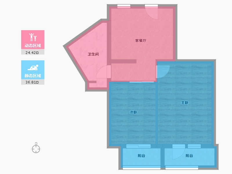 北京-北京市-东平里-52.80-户型库-动静分区