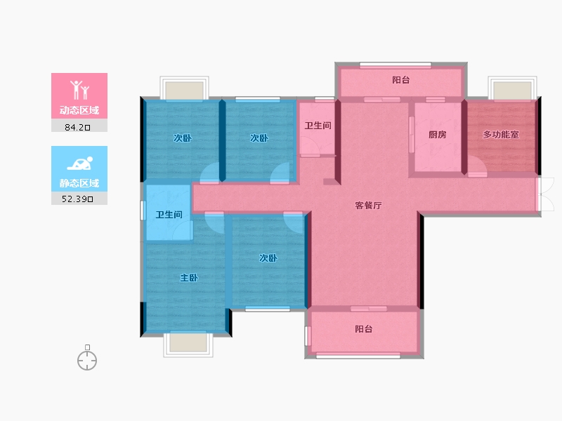 湖南省-郴州市-汇达豪庭-124.80-户型库-动静分区