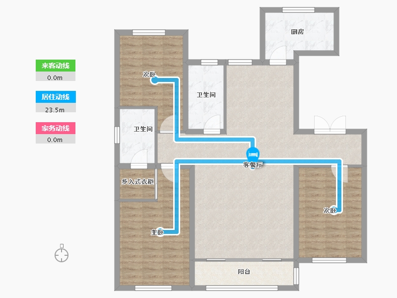 辽宁省-葫芦岛市-兴城大院-114.68-户型库-动静线