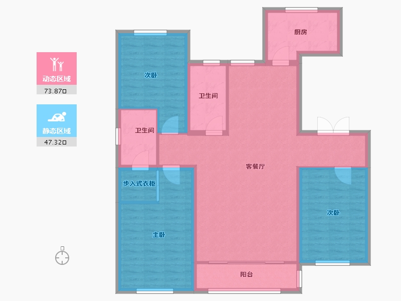 辽宁省-葫芦岛市-兴城大院-114.68-户型库-动静分区