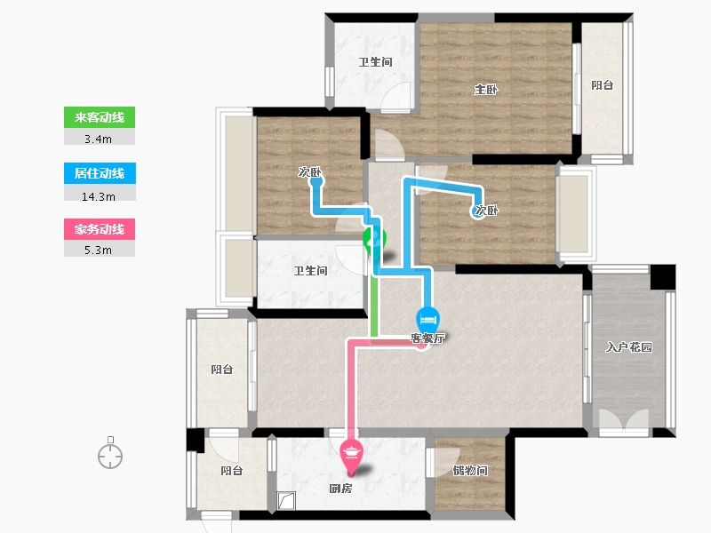 广东省-佛山市-博雅滨江30座-114.40-户型库-动静线