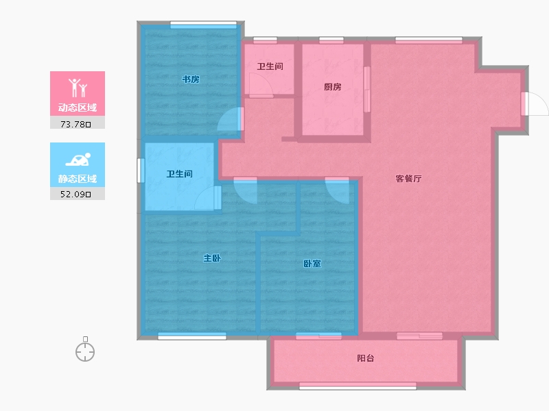 山东省-济南市-大涧沟玉丰苑-112.80-户型库-动静分区