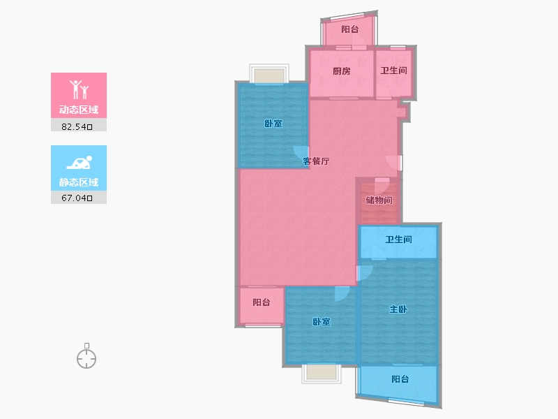 安徽省-合肥市-顶间花园-150.00-户型库-动静分区