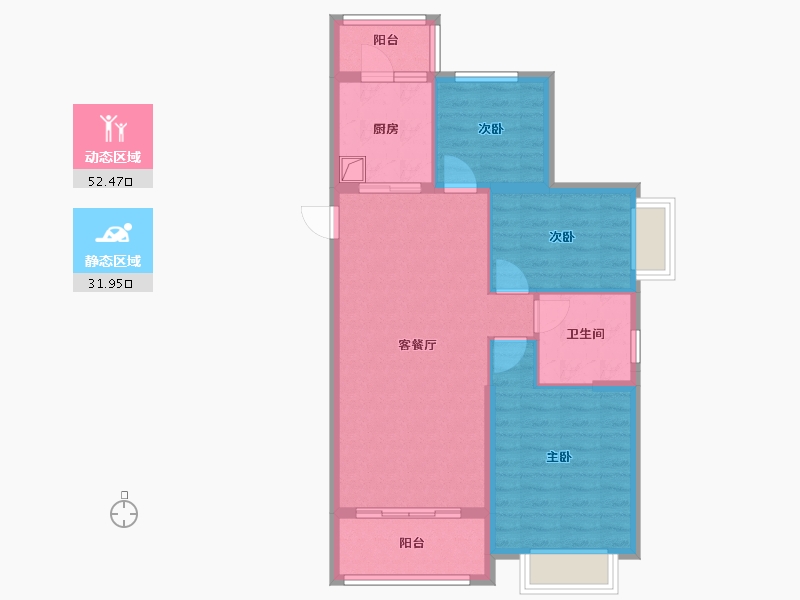 山东省-济宁市-恒大悦珑湾-84.00-户型库-动静分区