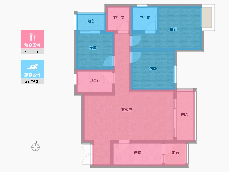 重庆-重庆市-金融街两江融府-86.00-户型库-动静分区