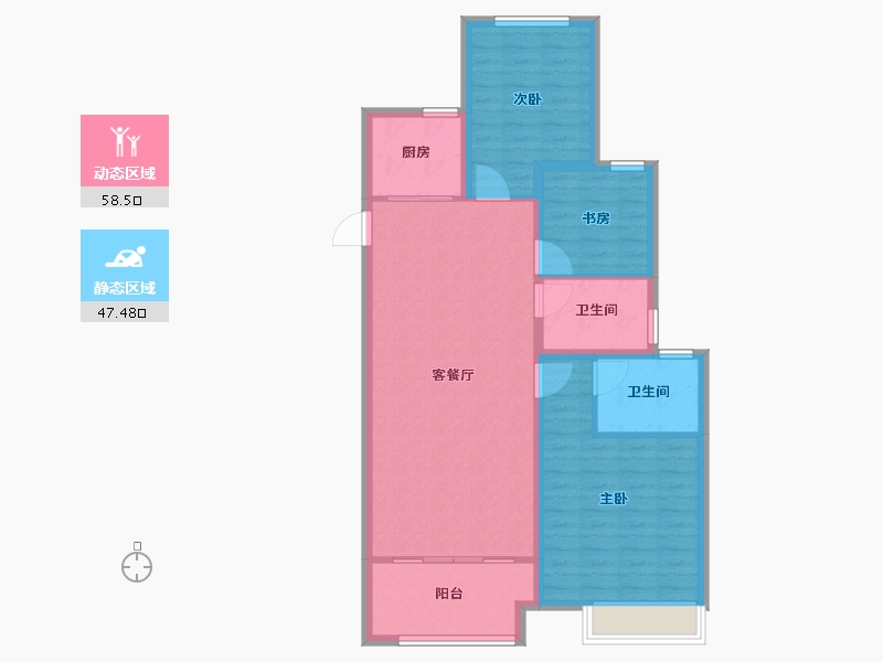 陕西省-西安市-隆清城-96.00-户型库-动静分区