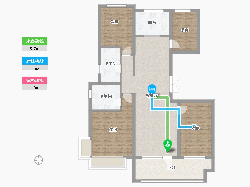 山东省-青岛市-中冶德贤公馆-101.60-户型库-动静线