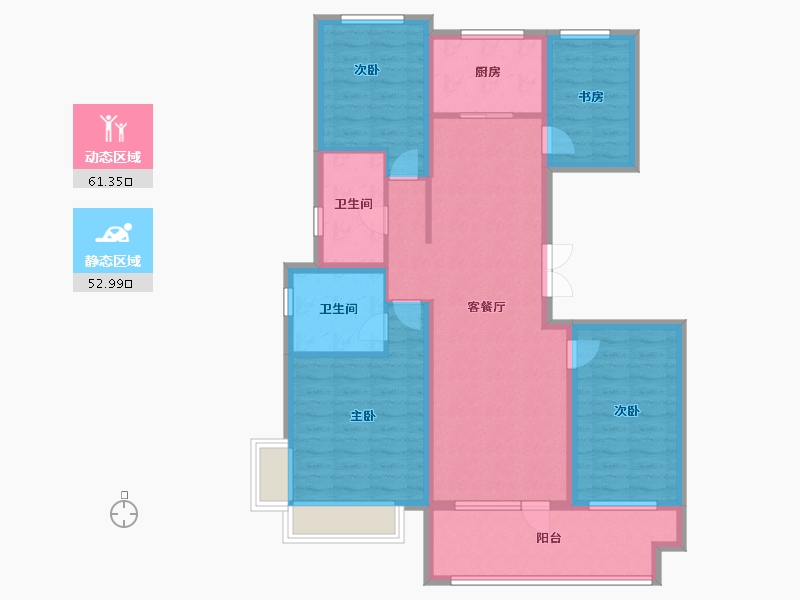 山东省-青岛市-中冶德贤公馆-101.60-户型库-动静分区