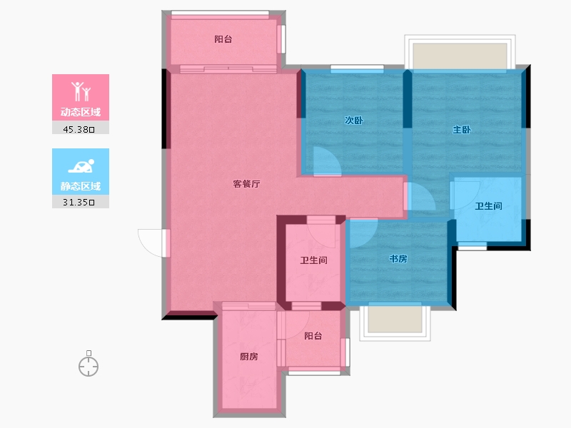 四川省-广元市-阳光云玺-71.93-户型库-动静分区