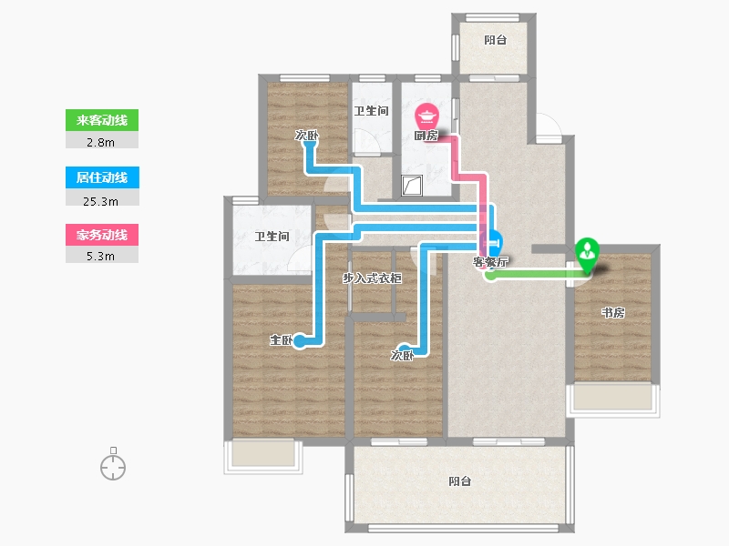 河南省-郑州市-中建滨水苑-119.84-户型库-动静线