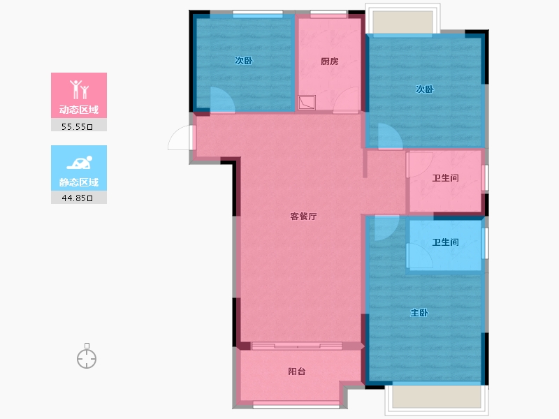 河南省-南阳市-龙祥世纪家园二期-118.00-户型库-动静分区