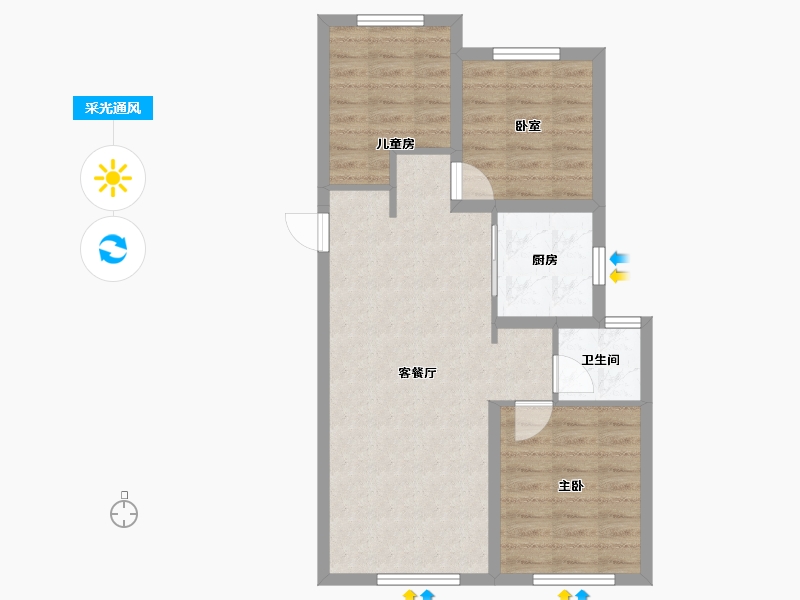 山西省-临汾市-保利时光印象-79.20-户型库-采光通风