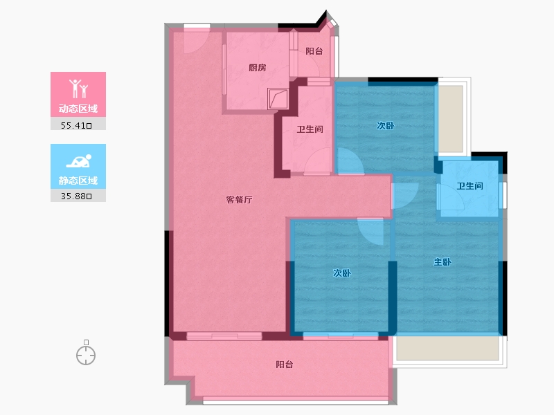 广西壮族自治区-来宾市-海能龙福郡-90.00-户型库-动静分区