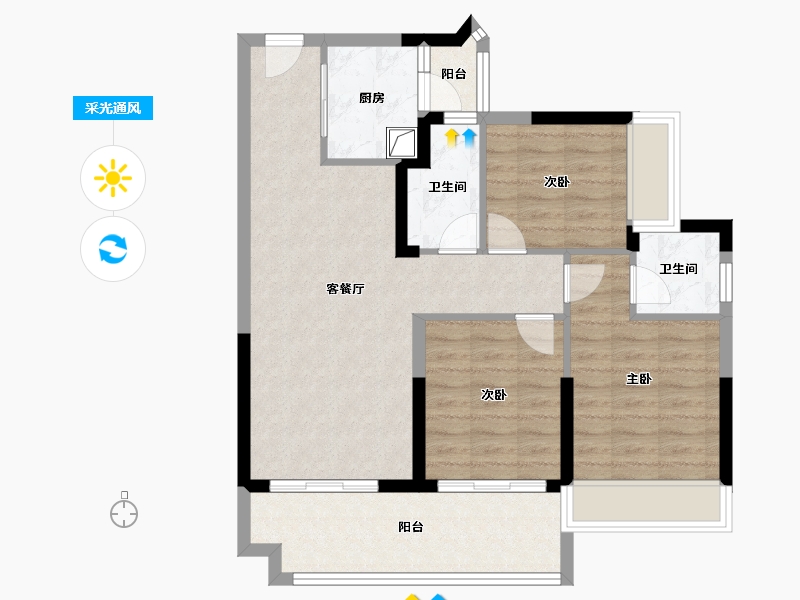 广西壮族自治区-来宾市-海能龙福郡-90.00-户型库-采光通风