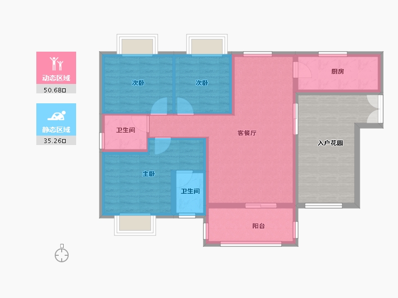 海南省-澄迈县-敦和世家-87.69-户型库-动静分区