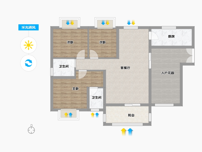 海南省-澄迈县-敦和世家-87.69-户型库-采光通风