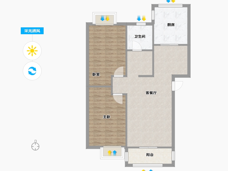 河南省-郑州市-启福花园-82.68-户型库-采光通风