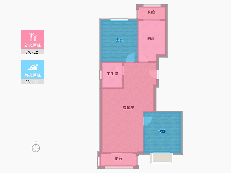 河北省-廊坊市-金桥嘉苑-75.74-户型库-动静分区