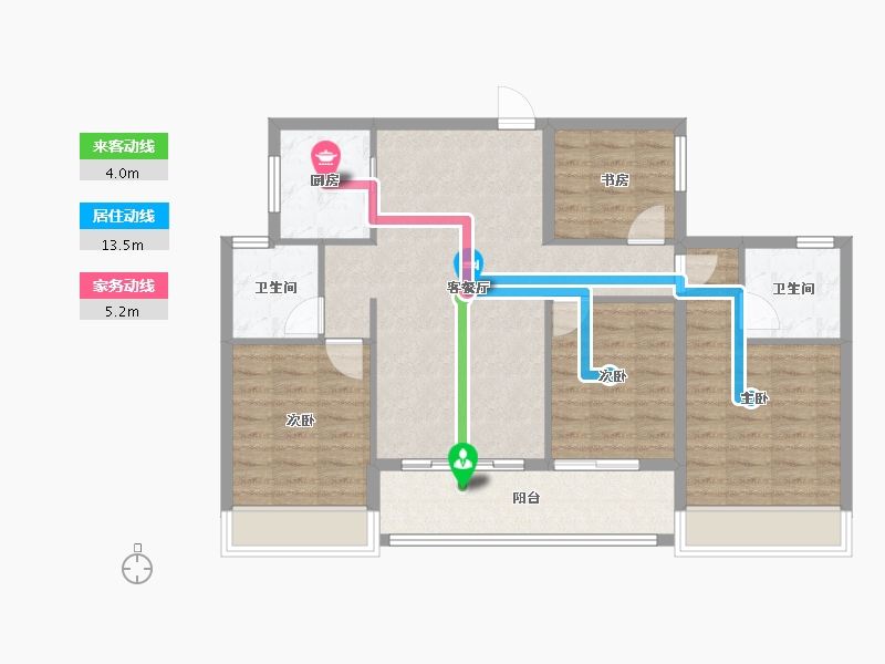 浙江省-杭州市-观晖美寓-94.70-户型库-动静线