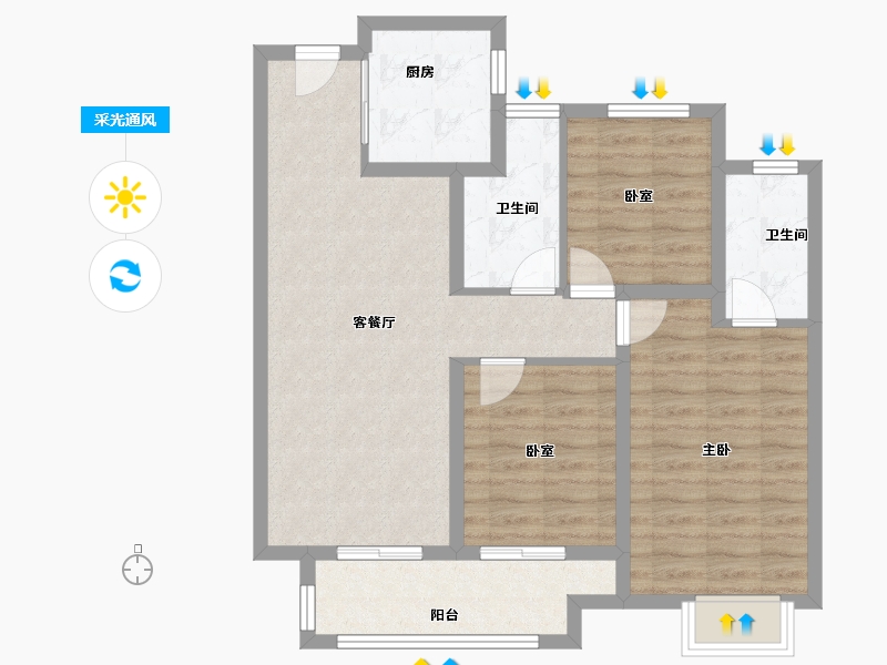 浙江省-宁波市-浔筑-80.80-户型库-采光通风