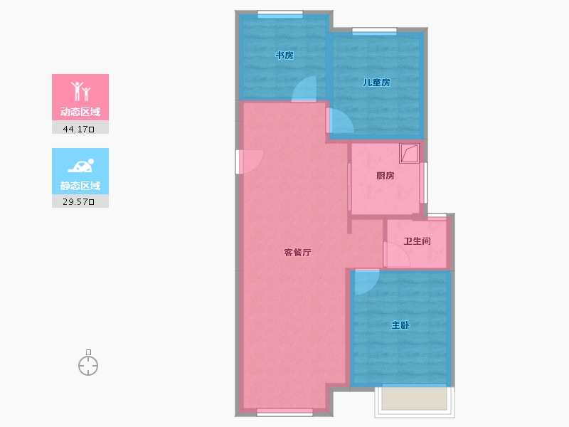 山西省-太原市-中海寰宇时代-76.00-户型库-动静分区