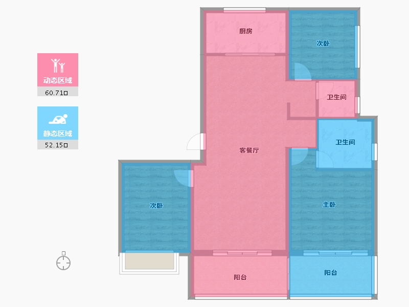 河南省-安阳市-水木云镜-102.40-户型库-动静分区