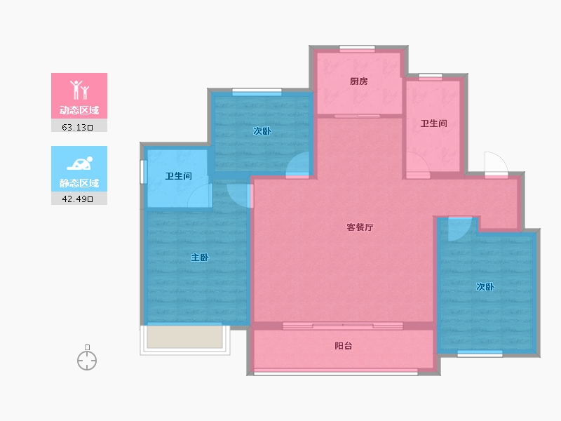 山东省-济南市-海信观澜-101.52-户型库-动静分区