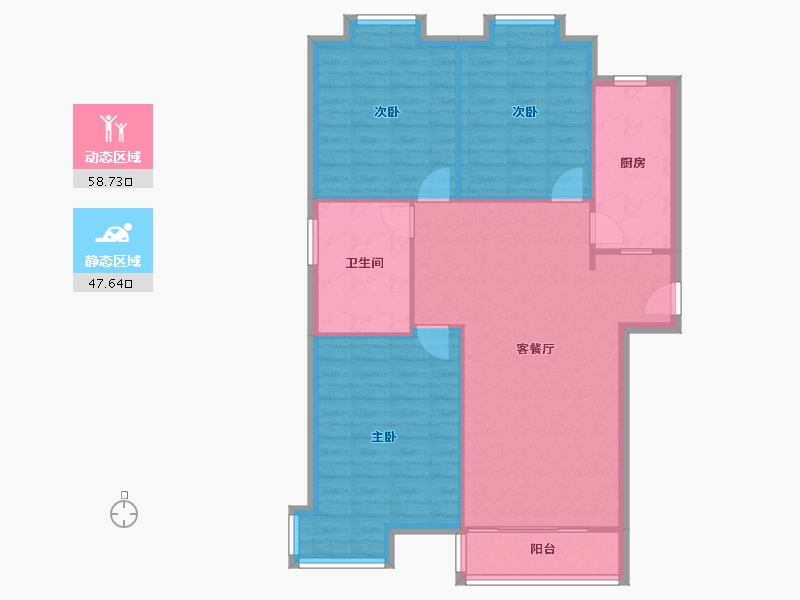 河南省-郑州市-裕华第九城市-103.07-户型库-动静分区