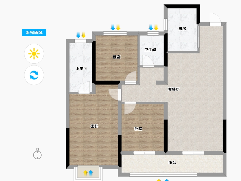 浙江省-金华市-望辰府-97.00-户型库-采光通风