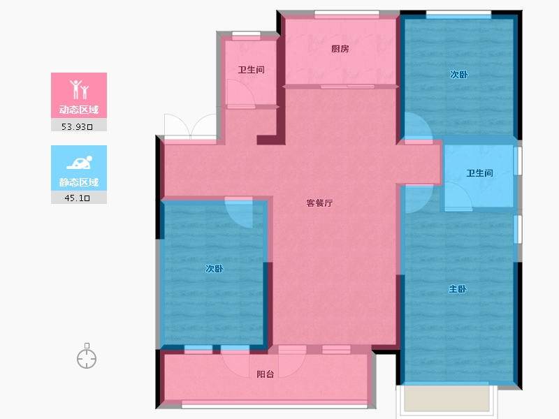 河北省-石家庄市-安联天颂-105.60-户型库-动静分区