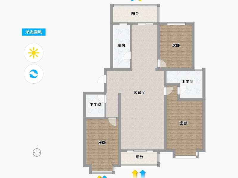 河北省-邯郸市-山水文苑逸园-142.91-户型库-采光通风