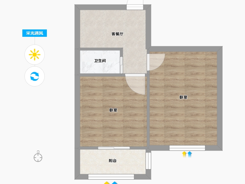 浙江省-杭州市-夕照新村-34.72-户型库-采光通风