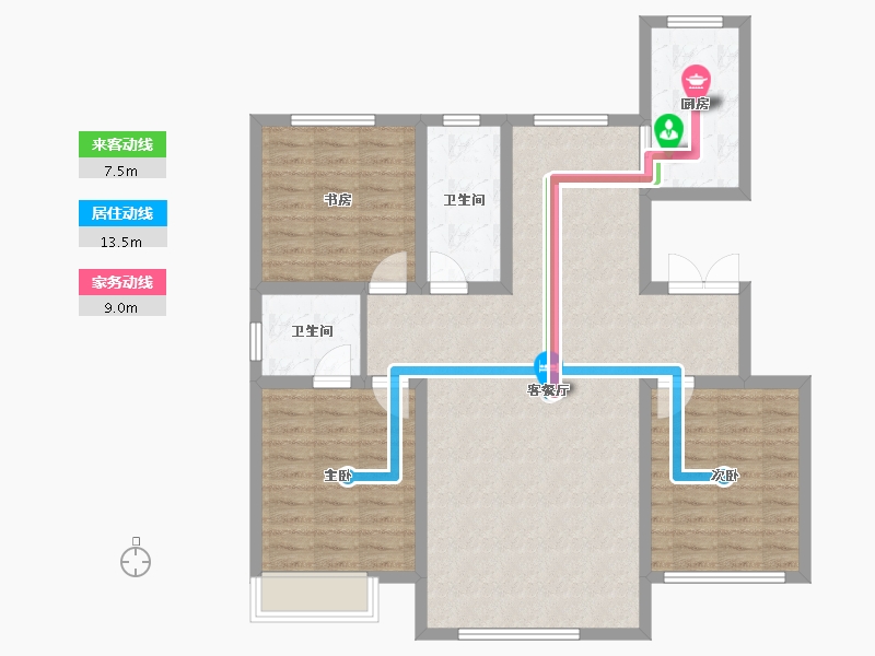 新疆维吾尔自治区-石河子市-天筑云鼎-116.00-户型库-动静线