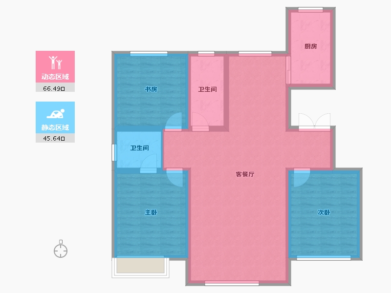 新疆维吾尔自治区-石河子市-天筑云鼎-116.00-户型库-动静分区