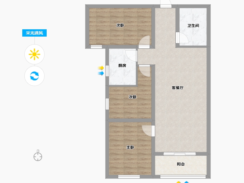 河北省-石家庄市-安锦云庭-86.46-户型库-采光通风