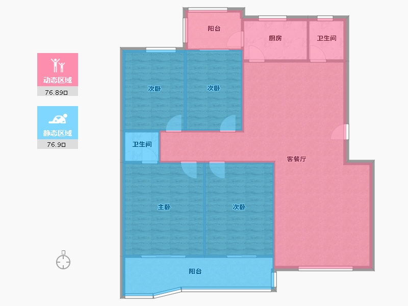 山东省-泰安市-学府嘉园-136.60-户型库-动静分区