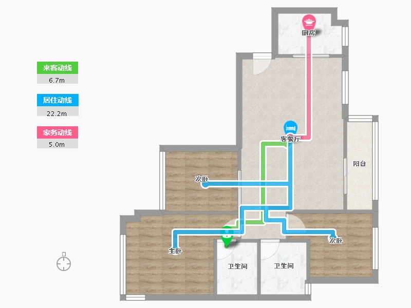 广东省-东莞市-城建御河湾花园-76.00-户型库-动静线