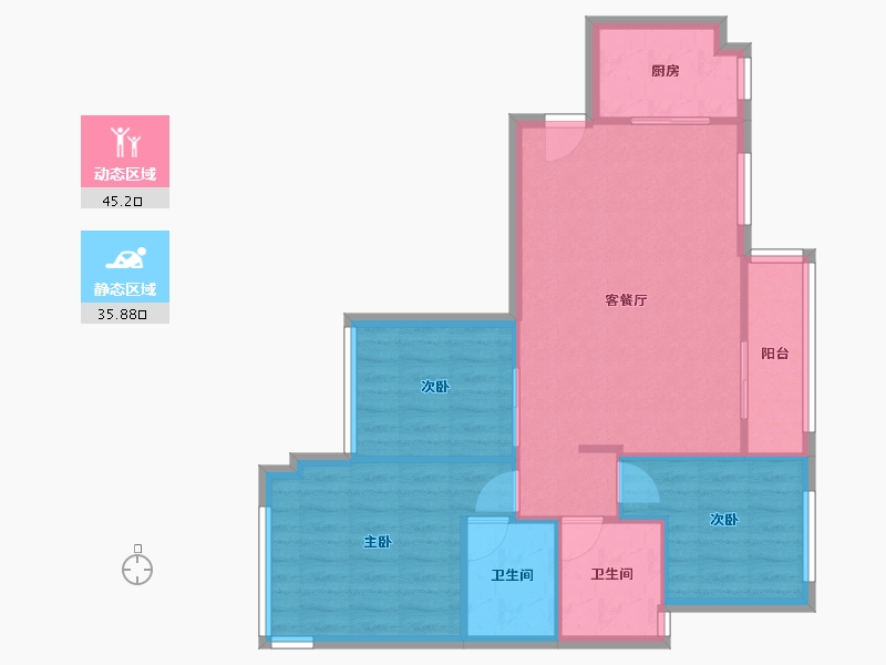 广东省-东莞市-城建御河湾花园-76.00-户型库-动静分区