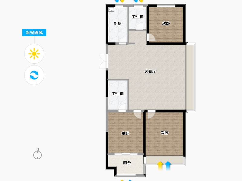 江苏省-连云港市-世纪凤凰城-126.00-户型库-采光通风