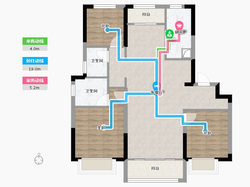 天津-天津市-华景园-94.90-户型库-动静线