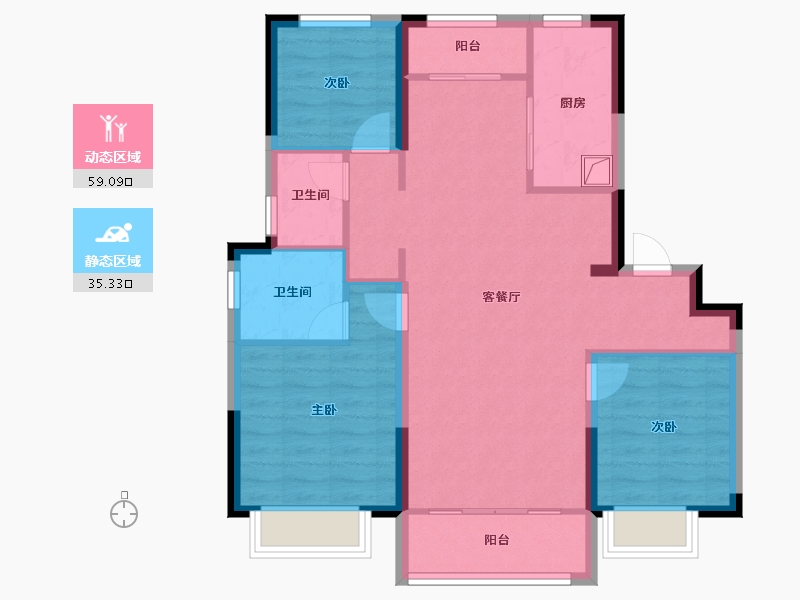 天津-天津市-华景园-94.90-户型库-动静分区