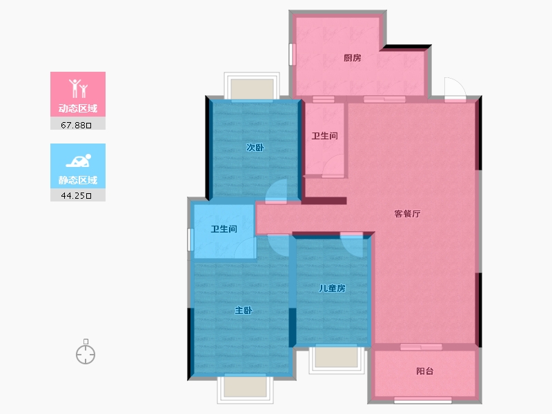 广西壮族自治区-玉林市-玉开东城经典-108.00-户型库-动静分区