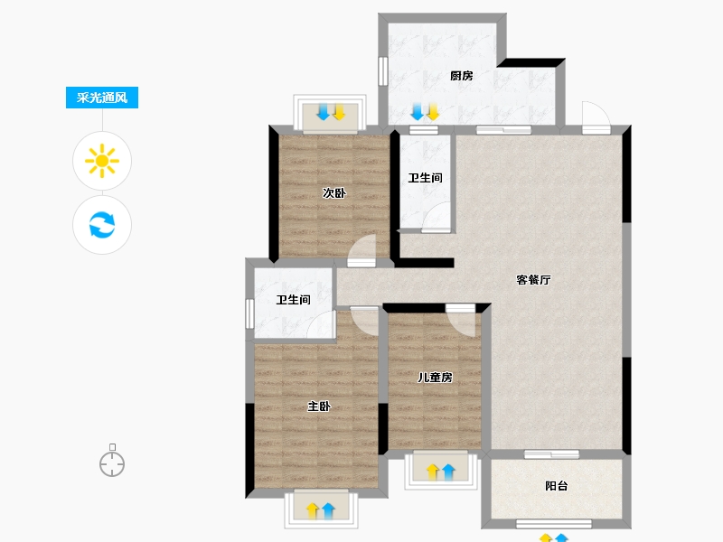 广西壮族自治区-玉林市-玉开东城经典-108.00-户型库-采光通风