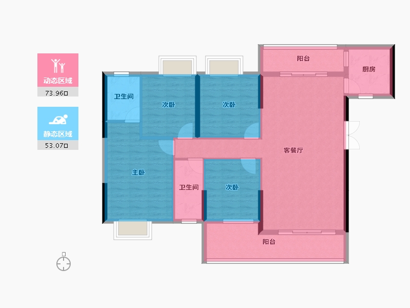 贵州省-黔南布依族苗族自治州-龙溪阳光安置小区-119.78-户型库-动静分区