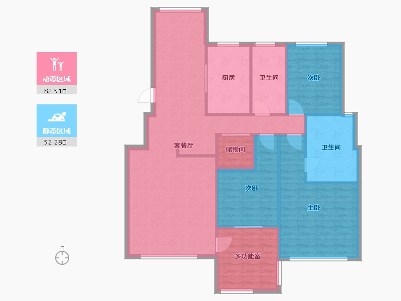 宁夏回族自治区-石嘴山市-众安府佑水香-南区-120.80-户型库-动静分区