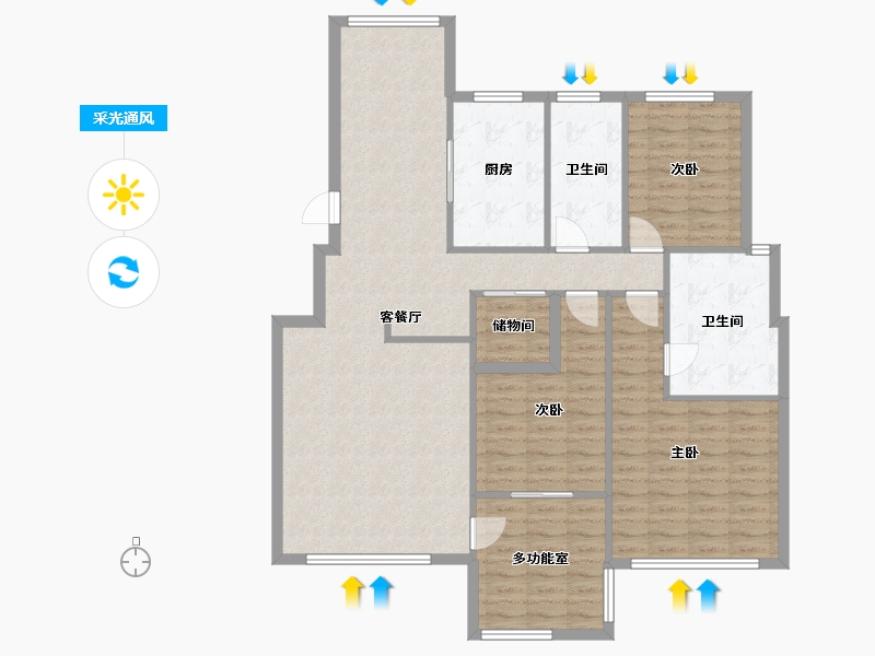 宁夏回族自治区-石嘴山市-众安府佑水香-南区-120.80-户型库-采光通风