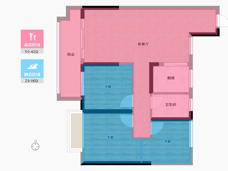 陕西省-西安市-中远白鹿汀洲-79.57-户型库-动静分区