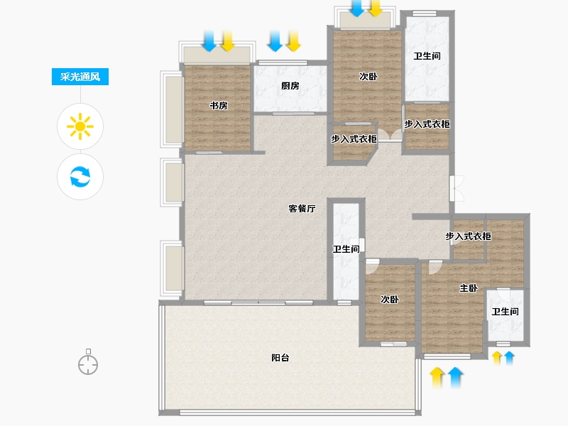 贵州省-贵阳市-贵阳花语墅-204.00-户型库-采光通风